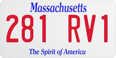 MA license plate 281RV1
