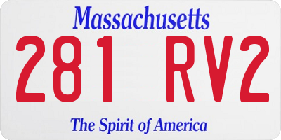 MA license plate 281RV2
