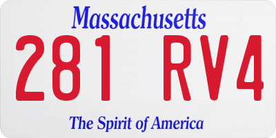 MA license plate 281RV4