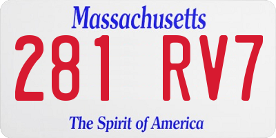 MA license plate 281RV7