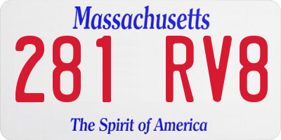 MA license plate 281RV8