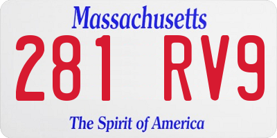 MA license plate 281RV9