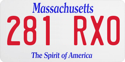 MA license plate 281RX0