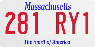 MA license plate 281RY1