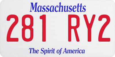 MA license plate 281RY2