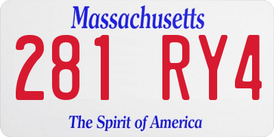 MA license plate 281RY4