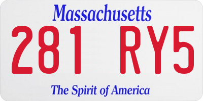 MA license plate 281RY5