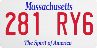 MA license plate 281RY6