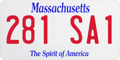 MA license plate 281SA1