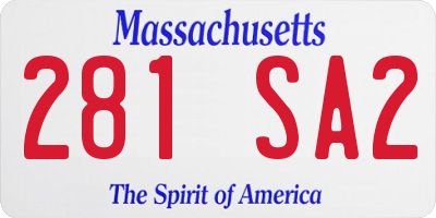 MA license plate 281SA2
