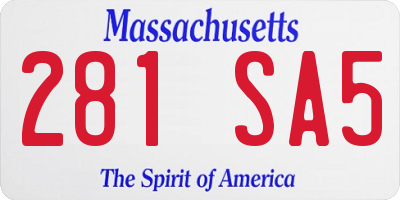 MA license plate 281SA5