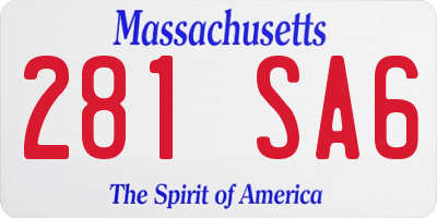 MA license plate 281SA6