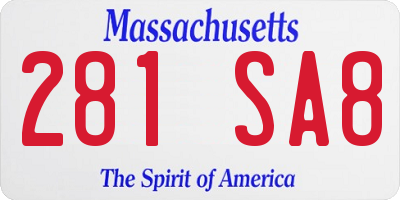 MA license plate 281SA8