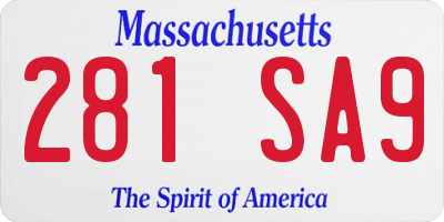 MA license plate 281SA9