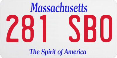 MA license plate 281SB0