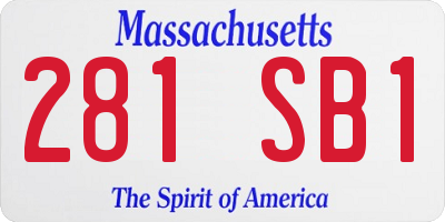 MA license plate 281SB1