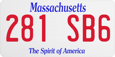 MA license plate 281SB6