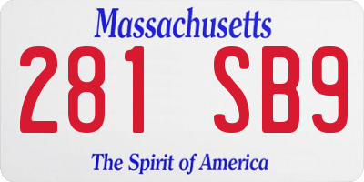 MA license plate 281SB9