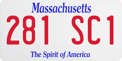 MA license plate 281SC1