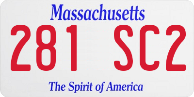 MA license plate 281SC2