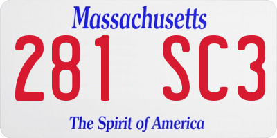 MA license plate 281SC3