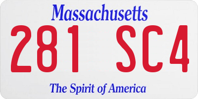 MA license plate 281SC4