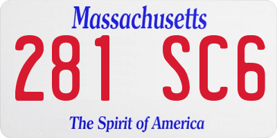 MA license plate 281SC6