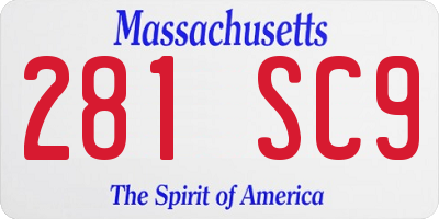 MA license plate 281SC9