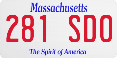 MA license plate 281SD0
