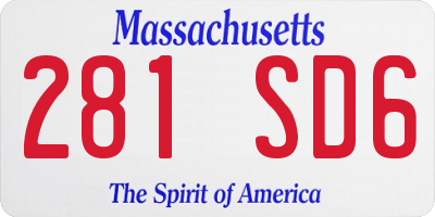 MA license plate 281SD6