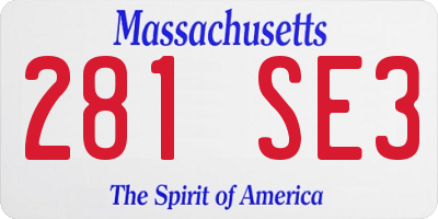 MA license plate 281SE3