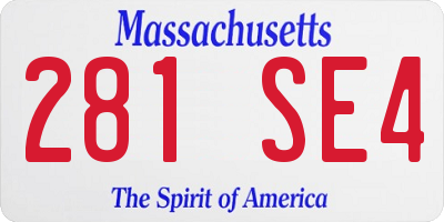 MA license plate 281SE4