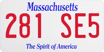 MA license plate 281SE5