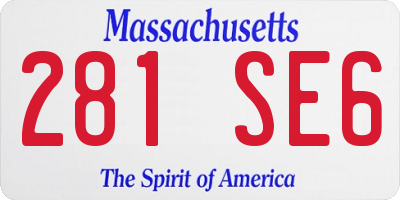 MA license plate 281SE6