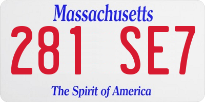 MA license plate 281SE7
