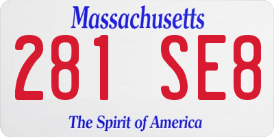 MA license plate 281SE8