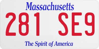 MA license plate 281SE9