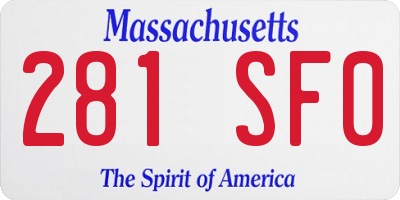 MA license plate 281SF0