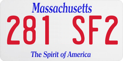 MA license plate 281SF2