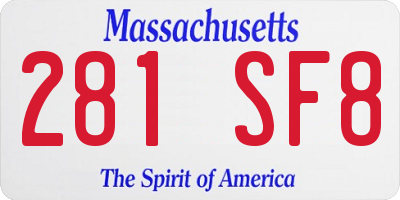 MA license plate 281SF8