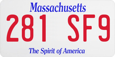 MA license plate 281SF9