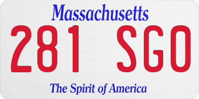 MA license plate 281SG0
