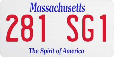 MA license plate 281SG1