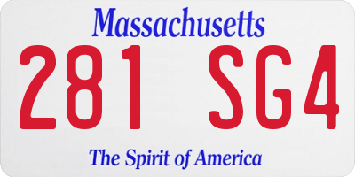 MA license plate 281SG4