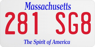 MA license plate 281SG8