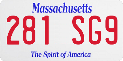 MA license plate 281SG9
