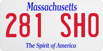 MA license plate 281SH0