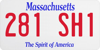 MA license plate 281SH1