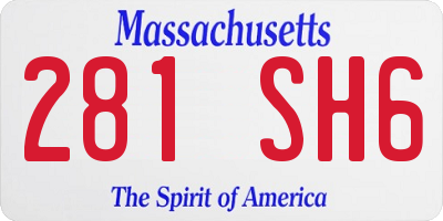 MA license plate 281SH6