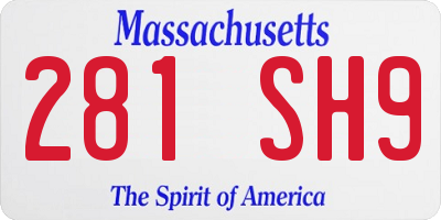 MA license plate 281SH9